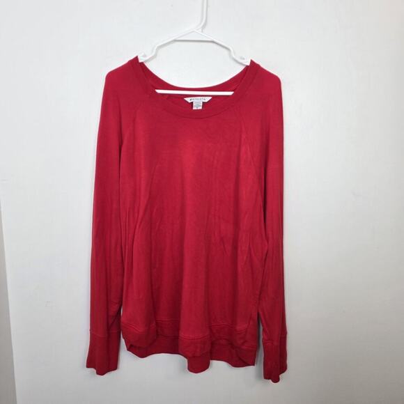 Athleta Red Soft Long Sleeve Fitness Athleisure Pullover Shirt Size XL - Picture 1 of 7